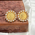 Empress Gold Plated Silver Coin Earring