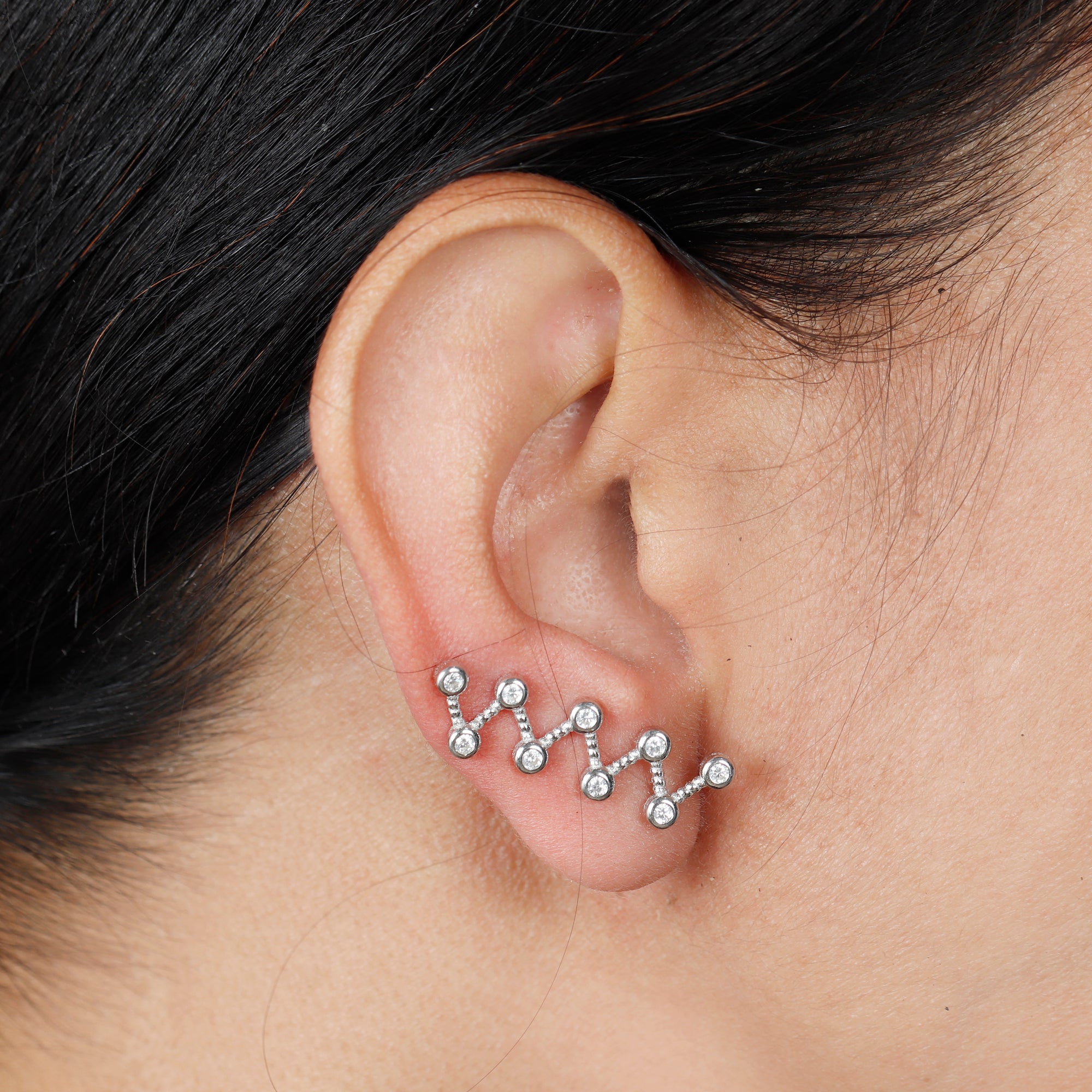 ZigZag Silver Ear Cuffs