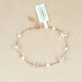 Rose Gold Plated 925 Silver Bracelet with Pearls & Crystal Beads