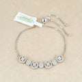 Crystal Circle Adjustable Silver Bracelet