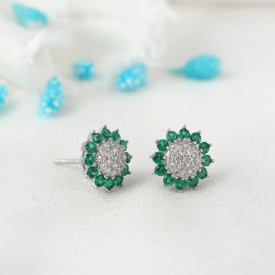 Emerald Glimmer Diamond Earrings