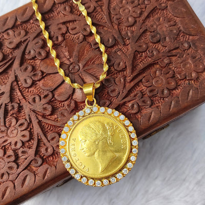 Queen’s Grace Gold Plated Silver Coin Pendant