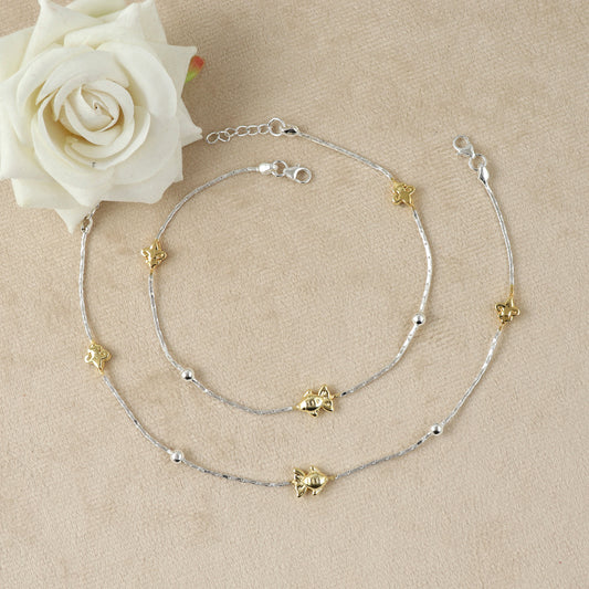 Ocean Bloom Silver Anklet
