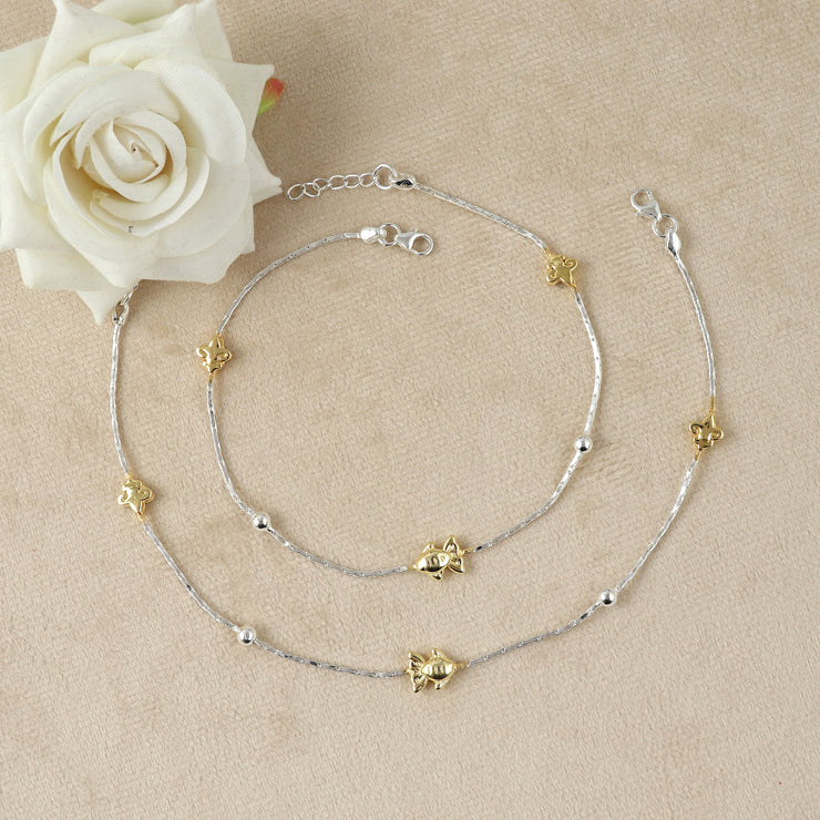 Ocean Bloom Silver Anklet