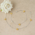 Sunflower Shine Dual-Tone Silver Anklet