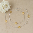 Regal Orb Silver Anklets